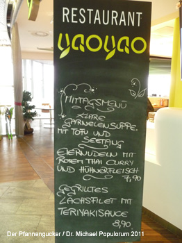 Yaoyao thailndisches Restaurant in Salzburg Europark. Bericht und Fotos von: Der Pfannengucker, Dr. Michael Populorum