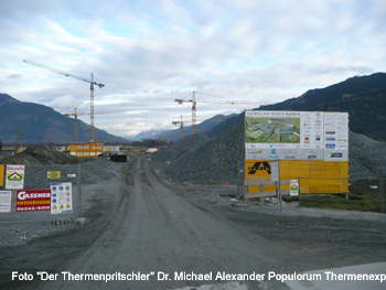 Foto "Der Thermenpritschler" Baustelle Tauern SPA Kaprun 19. November 2008